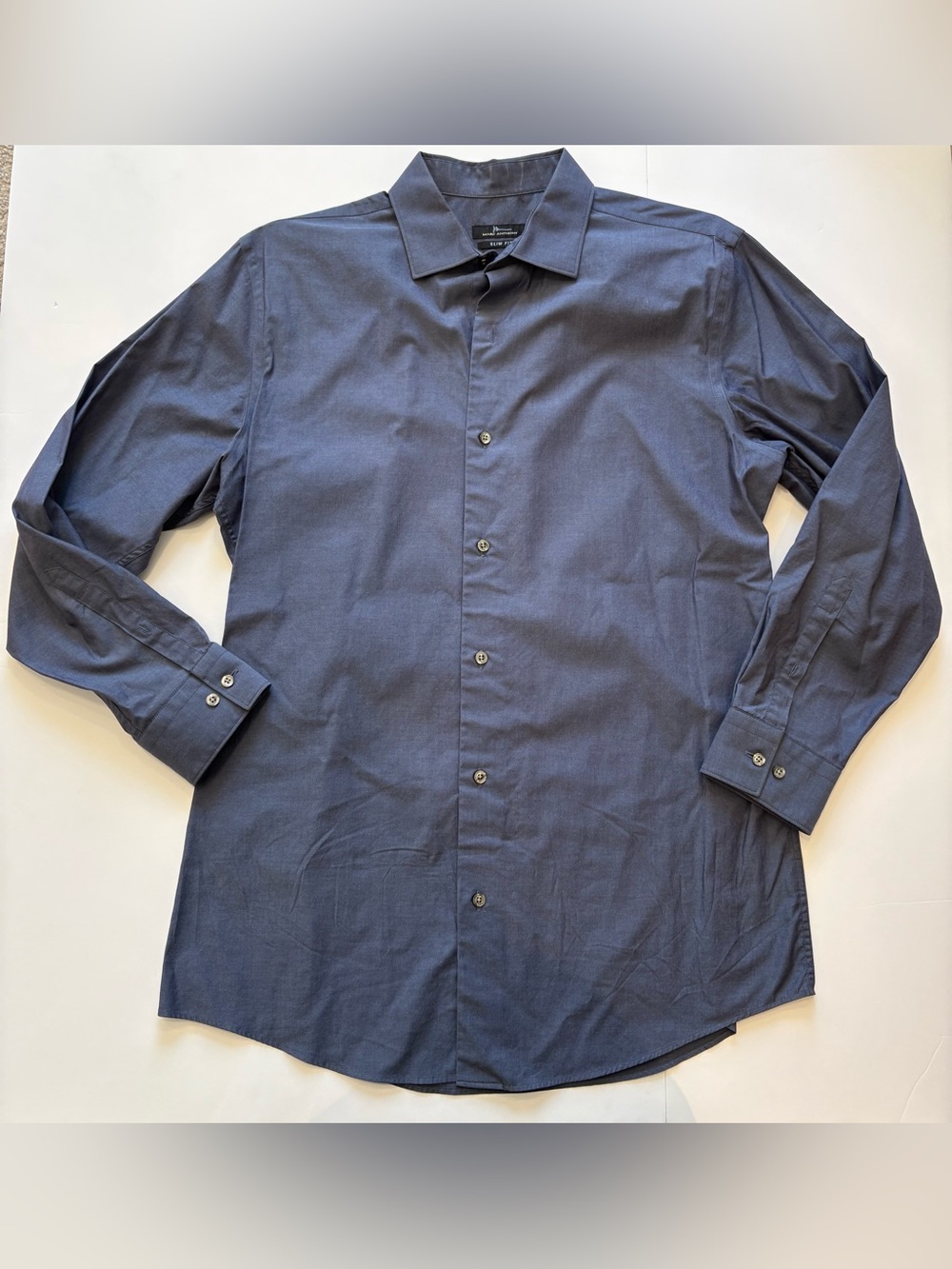 Marc Anthony Men's Navy Blue Long-Sleeve Dress Shirt slim fit 16.5